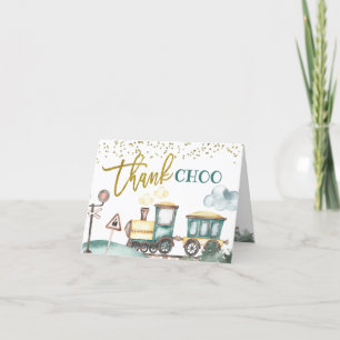 Train Boy 2nd Birthday Thank You Bapped Card サンキューカード
