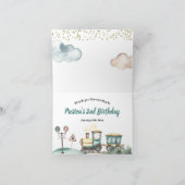 Train Boy 2nd Birthday Thank You Bapped Card サンキューカード (内部)
