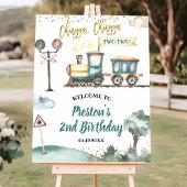 Train Boy 2nd Birthday Welcome Sign ポスター