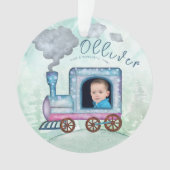 Train Choo Choo乗船誕生日写真 オーナメント (正面)