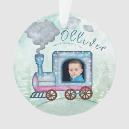 Train Choo Choo乗船誕生日写真 オーナメント