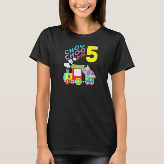 Train Choo Choo私は5歳の幼児5番目の誕生日だ Tシャツ (正面)