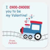Train Class Valentines Stickers スクエアシール (正面)