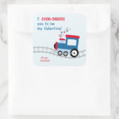 Train Class Valentines Stickers スクエアシール (バッグ)