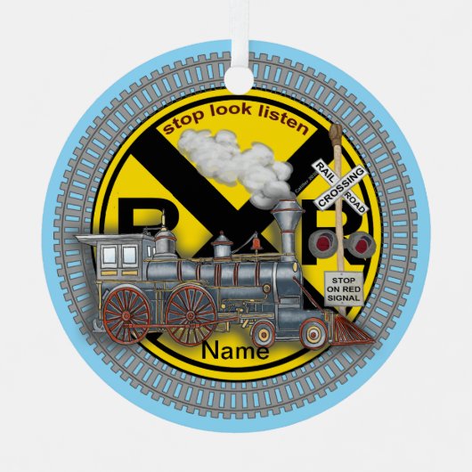 Train Crossing  メタルオーナメント (正面)