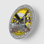 Train Crossing  ラウンド壁時計 (傾斜)