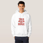 Train Eat Repeat Hoodie – Motivational Gym Hoodie  パーカ (正面フル)