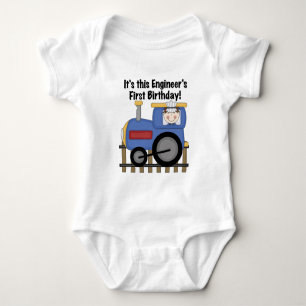 Train Engineer 1st誕生日Tシャツとギフト ベビーボディスーツ