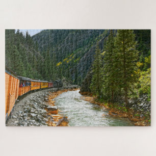 Train Following the Animas River, Colorado ジグソーパズル