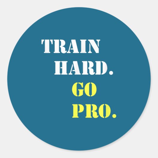 Train Hard And Go Pro - Training - Srt - Gym - Mot ラウンドシール (正面)