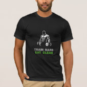 Train Hard Eat Clean Gym Motivation T-Shirt | Fit Tシャツ (正面)
