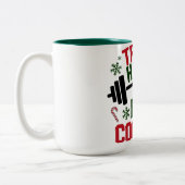 Train Hard Eat Cookies Funny Christmas Gym Mug ツートーンマグカップ (左)