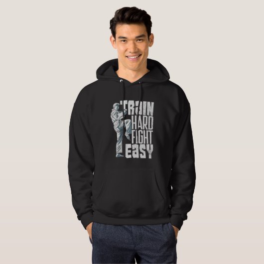 Train Hard Fight Easy Aikido Karate Jiu Jitsu  2 パーカ (正面フル)