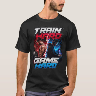 Train Hard Game Hard: ハイコントラスト ダイナミックスプリット Tシャツ