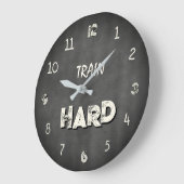 Train Hard Industrial Gym ラージ壁時計 (傾斜)