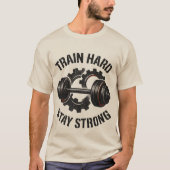 Train Hard T-Shirt – Motivational Workout Tee Tシャツ (正面)