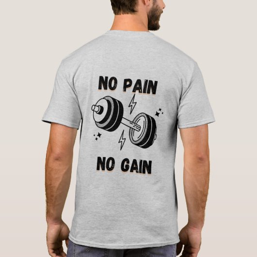 Train Hard Tee – No Pain No Gain Statement T-Shirt Tシャツ (裏面)