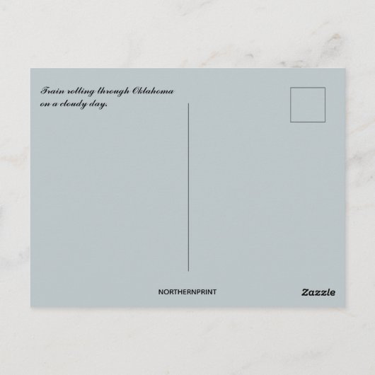 Train in Oklahoma on a Cloudy Day ポストカード (裏面)