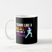 Train Like A Look Like A Beauty Fitness コーヒーマグカップ (左)