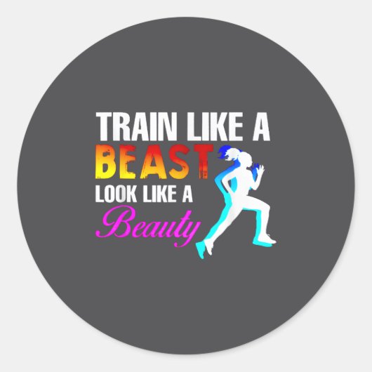 Train Like A Look Like A Beauty Fitness  ラウンドシール (正面)