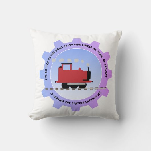 Train of thought has left the station without me クッション (正面)