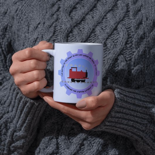 Train of thought has left the station without me マグカップ