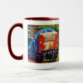 Train Painting - Gift for Train Enthusiasts マグカップ (左)