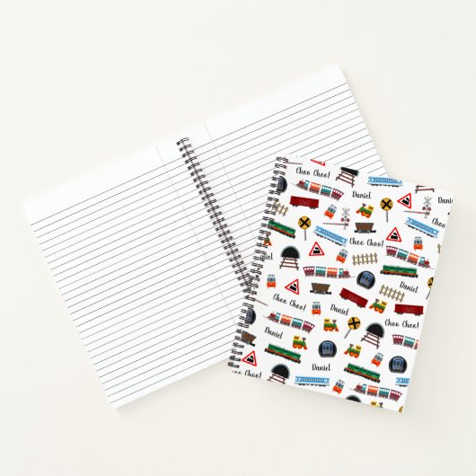 Train Pattern Little Boy First Name Choo Choo Kids ノートブック (内部)