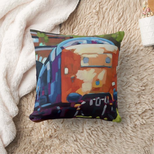 Train Pillow - Gift for Train Enthusiast クッション (ブランケット)