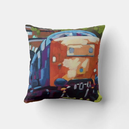 Train Pillow - Gift for Train Enthusiast クッション (裏面)