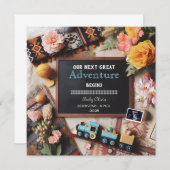 Train Pregnancy Announcement, Gender Neutral 案内状 (正面/裏面)