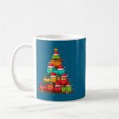 Train Railroad Locomotive Christmas Tree Xmas Hat  コーヒーマグカップ (左)