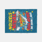 Train Station Yellowstone Take Them Train Conducto フリースブランケット (正面(横))