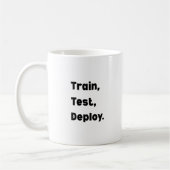 Train Test Deploy Mug – AI Engineer Workflow  コーヒーマグカップ (左)