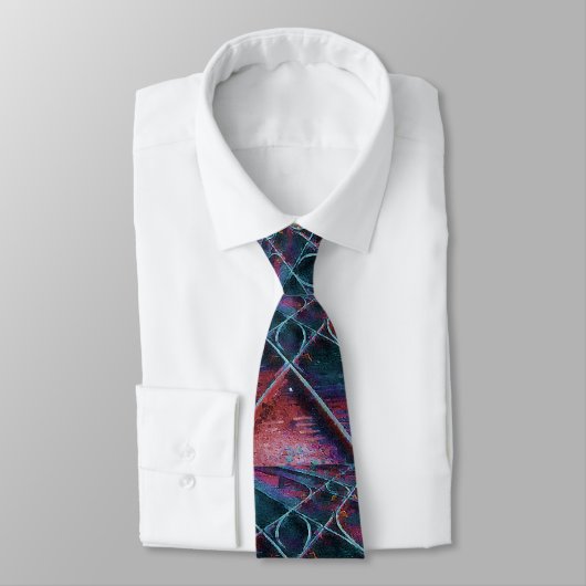 Train Tracks Watercolor Mens Tie ネクタイ (タイ)