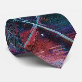 Train Tracks Watercolor Mens Tie ネクタイ (ロール)
