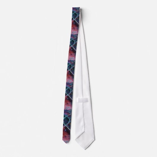 Train Tracks Watercolor Mens Tie ネクタイ (裏面)