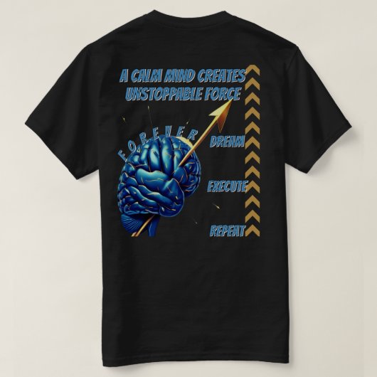 Train Your Mind Like a Warrior Strength T-Shirts Tシャツ (デザイン裏面)