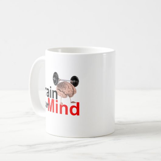 Train Your Mind Motivational Brain Workout Design コーヒーマグカップ (正面左)