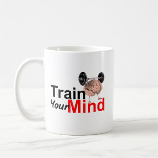 Train Your Mind Motivational Brain Workout Design コーヒーマグカップ