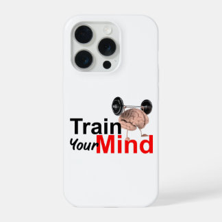 Train Your Mind Motivational Brain Workout Design iPhone 15 Proケース