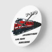 Traindesign Babelsberg ラウンド壁時計 (傾斜)