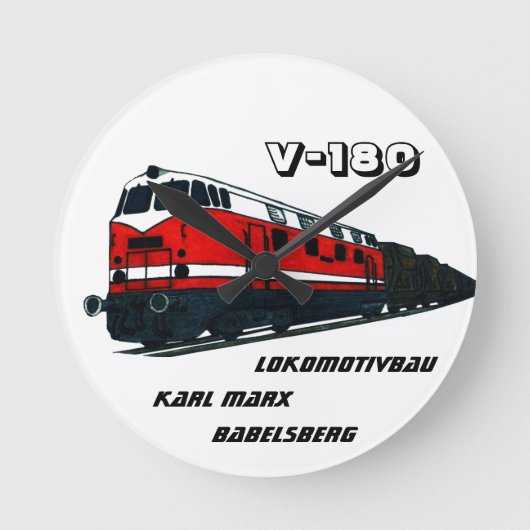 Traindesign Babelsberg ラウンド壁時計 (正面)