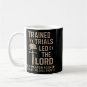 Trained By Trials Led By The Lord (on Back) コーヒーマグカップ (左)
