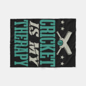 Training Cricket Player Cricket  フリースブランケット (正面(横))