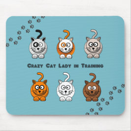 Training Mousepad熱狂するな猫の女性 マウスパッド