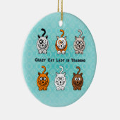 Training Ornament熱狂するな猫の女性 セラミックオーナメント (右)