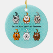 Training Ornament熱狂するな猫の女性 セラミックオーナメント (裏面)