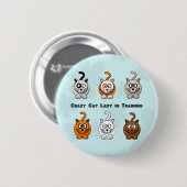 Training Pin熱狂するな猫の女性 缶バッジ (正面&裏面)