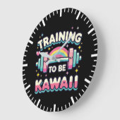 Training to beかわいい – かわいいおもしろいアニメトレーニング ラージ壁時計 (傾斜)